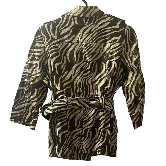 Robert Louis Animal Print Belted Blazer Jacket Sz S - Picture 4 of 5